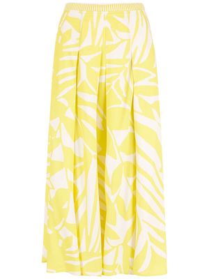 Alcaçuz high-waisted floral print skirt - Yellow