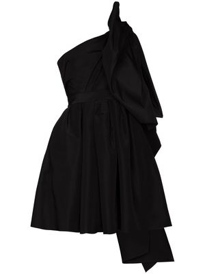Carolina Herrera one shoulder bow detail mini dress - Black