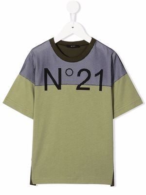 Nº21 Kids logo-print T-shirt - Green