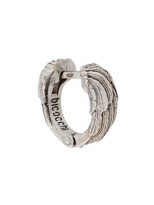 Emanuele Bicocchi Wing textured hoop earring - Silver