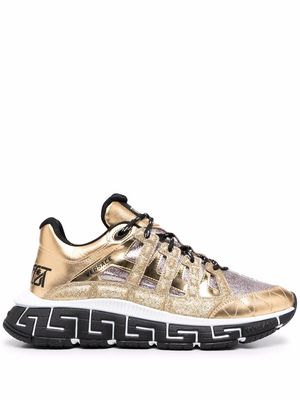 Versace Trigreca panelled cut-out sneakers - Gold