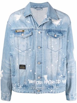 Evisu slogan-print denim jacket - Blue