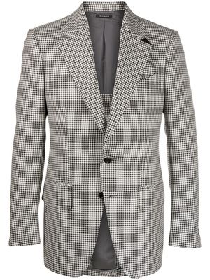 TOM FORD single breasted houndstooth blazer - Black