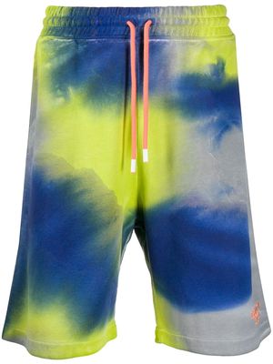 Marcelo Burlon County of Milan tie-dye logo track shorts - Green