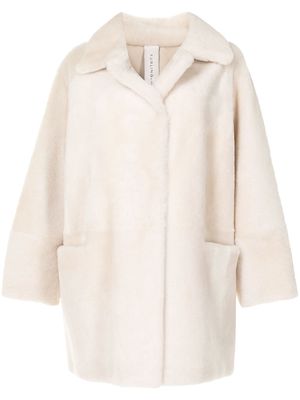 FURLING BY GIANI shearling single-breasted coat - Neutrals