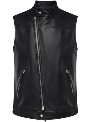 Giuseppe Zanotti leather zip-up waistcoat - Black