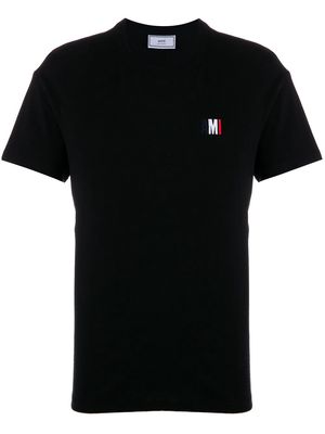 AMI Paris embroidered logo crew neck T-shirt - Black