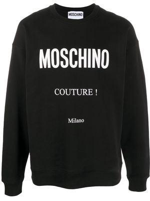 Moschino logo-print crew-neck sweatshirt - Black