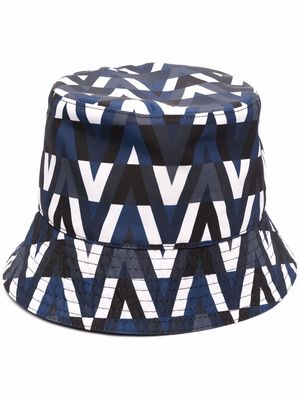 Valentino reversible Optical Valentino bucket hat - Blue