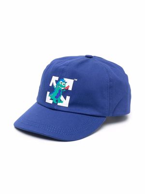 Off-White Kids logo-print baseball cap - Blue