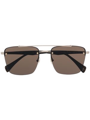 Yohji Yamamoto square-frame sunglasses - Brown