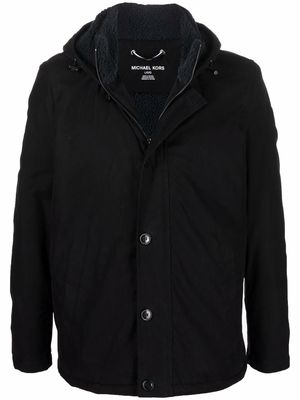 Michael Kors logo-patch hooded jacket - Black