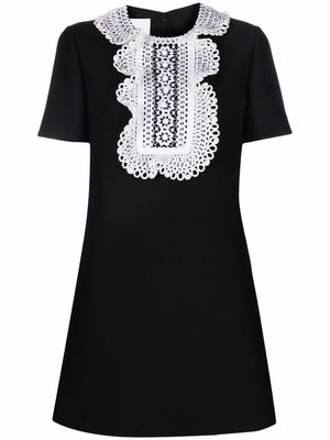 Valentino lace ruffled minidress - Black
