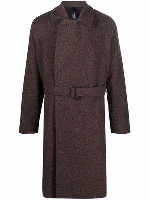 Hevo belted-waist coat - Brown