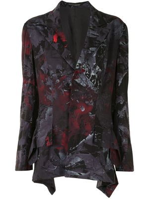 Yohji Yamamoto abstract-print blazer - Black