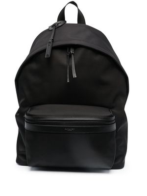Saint Laurent City leather-trimmed backpack - Black