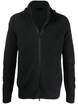 Moncler ribbed-knit zip jumper - Grey