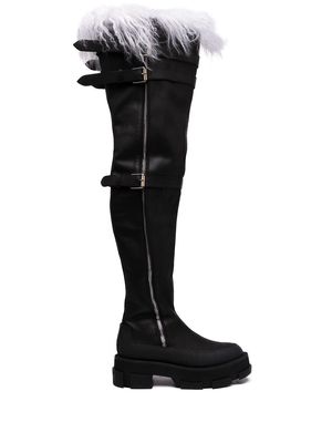 Dion Lee Gao thigh-high boots - Black