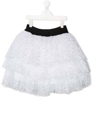 Balmain Kids TEEN sequin-embellished tulle skirt - White