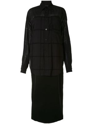 Y's layered shirt dress - Black