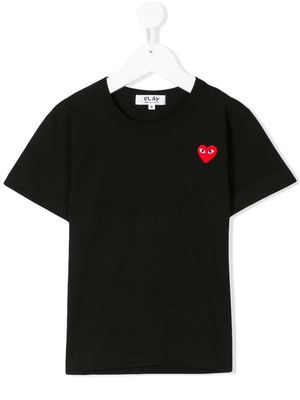 Comme Des Garçons Play Kids logo plaque T-shirt - Black