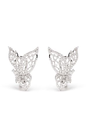 LEO PIZZO 18kt white gold diamond Light Wings earrings - Silver