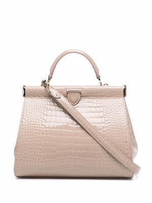Aspinal Of London Florence small crocodile-embossed bag - Neutrals