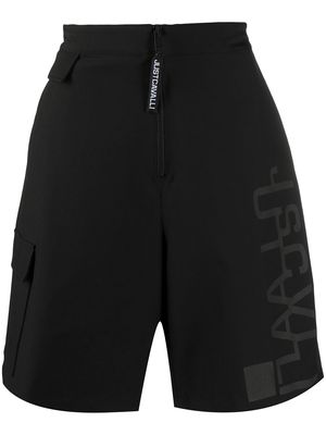 Just Cavalli logo-print high rise shorts - Black