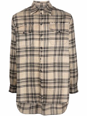 Uma Wang oversized check shirt - Neutrals