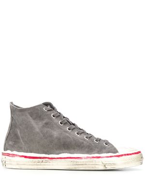 Marni painted high-top sneakers - Grey