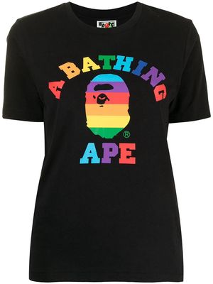 A BATHING APE® Rainbow logo-print cotton T-shirt - Black