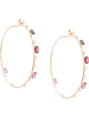 Mattia Cielo 18kt rose gold mixed gemstone hoops - Pink