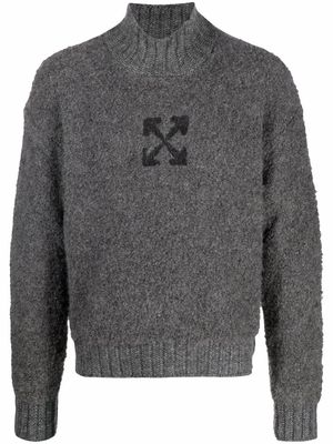 Off-White embroidered arrows motif jumper - Grey