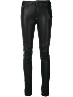 Philipp Plein faux leather skinny trousers - Black