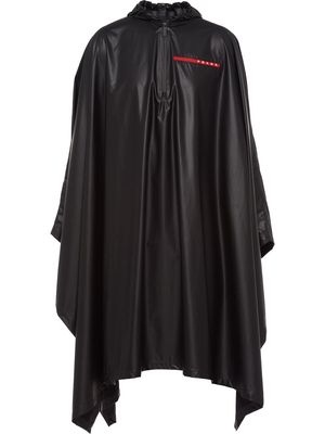 Prada Linea Rossa hooded poncho - Black