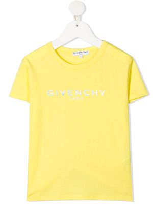 Givenchy Kids logo-print cotton t-shirt - Yellow