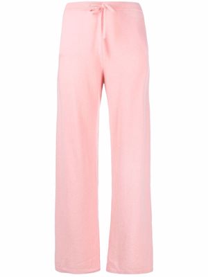 Chinti and Parker drawstring-waist cashmere wide-leg trousers - Pink