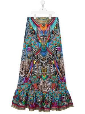Camilla ruffle-hem maxi skirt - Multicolour