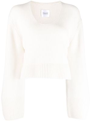 Galvan scoop-neck wool jumper - White