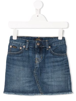 Ralph Lauren Kids frayed denim skirt - Blue