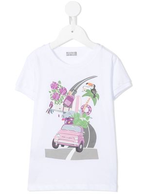 Il Gufo holiday-print cotton t-shirt - White