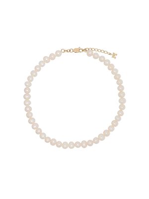 Mateo 9kt yellow gold pearl anklet - YELLOW GOLD/WHITE