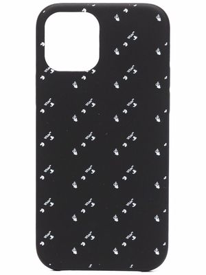 Off-White all-over logo iPhone 12/12 Pro case - Black