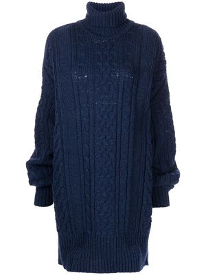 Comme Des Garçons Noir Kei Ninomiya cable-knit wool sweater dress - Blue