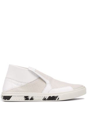 Stone Island Shadow Project contrast-panel perforated sneakers - White