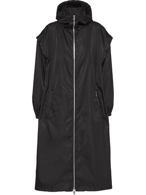 Prada drop-shoulder hooded coat - Black