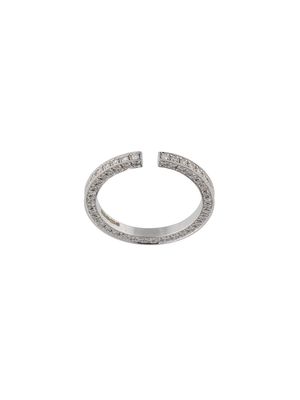 Maison Dauphin 18kt white gold pavé diamond open ring - Silver