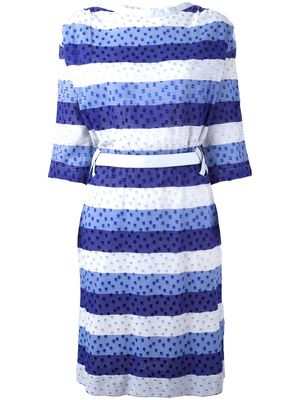 Courrèges Pre-Owned tonal stripe dress - Blue