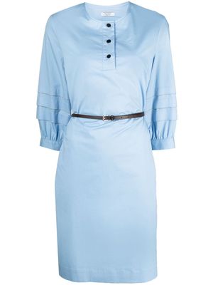 Peserico pleated-sleeve midi dress - Blue