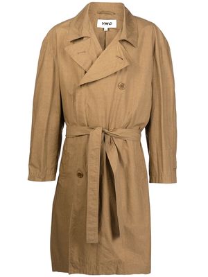 YMC Columbo double-breasted trench coat - Brown